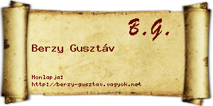 Berzy Gusztáv névjegykártya